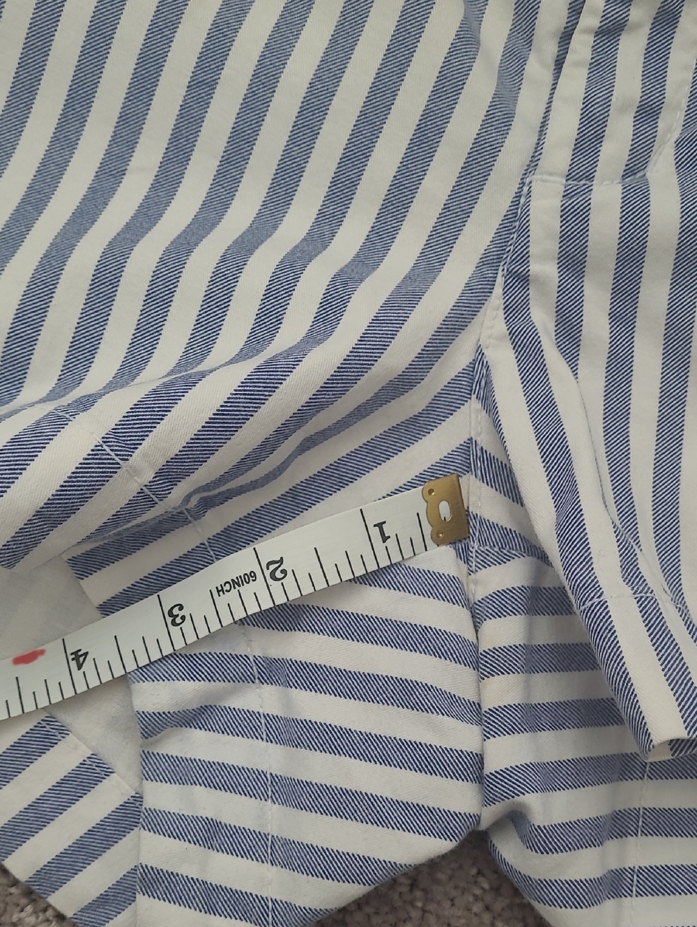 Old Navy Women's Blue & White Vertical Stripe Shorts - Picture 3 of 4